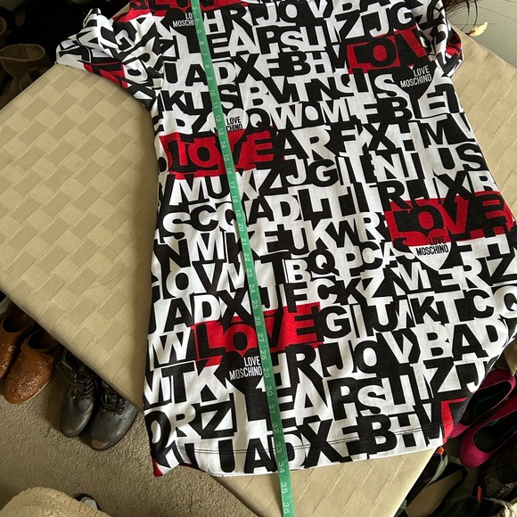 Love Moschino Alphabet Logo Print Hooded Long Sleeves Art To Wear Shirt Dress - Picture 14 of 15